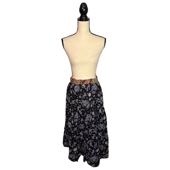 Vintage Exclusively for Signals Reversible Floral Paisley Maxi Skirt Size Small - Picture 6 of 8